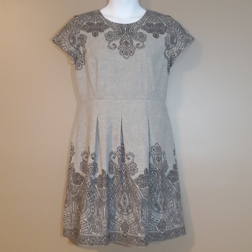 Gray Talbots wool career dress. Euc